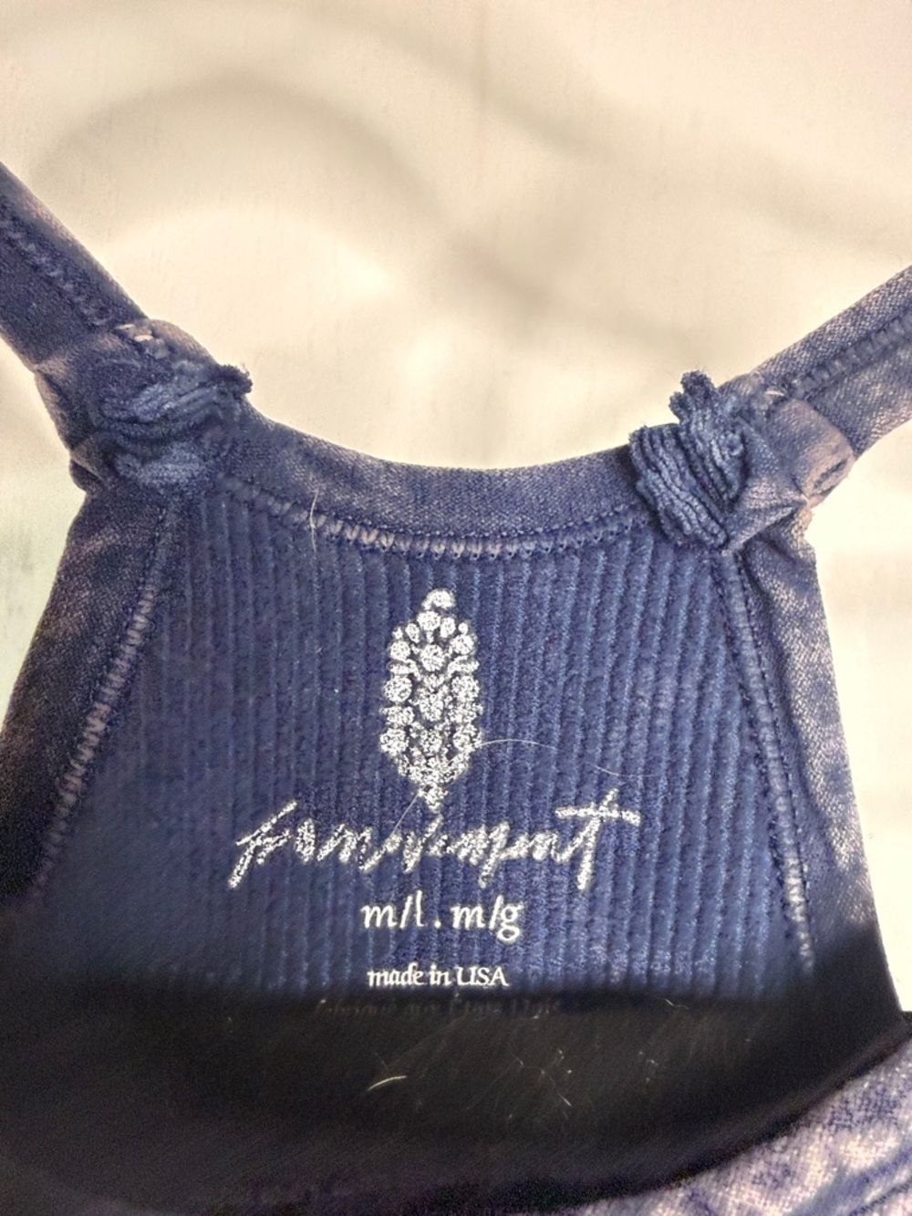 FP Movement by Free People Navy Ribbed Halter Crop Tank - Picture 2 of 5